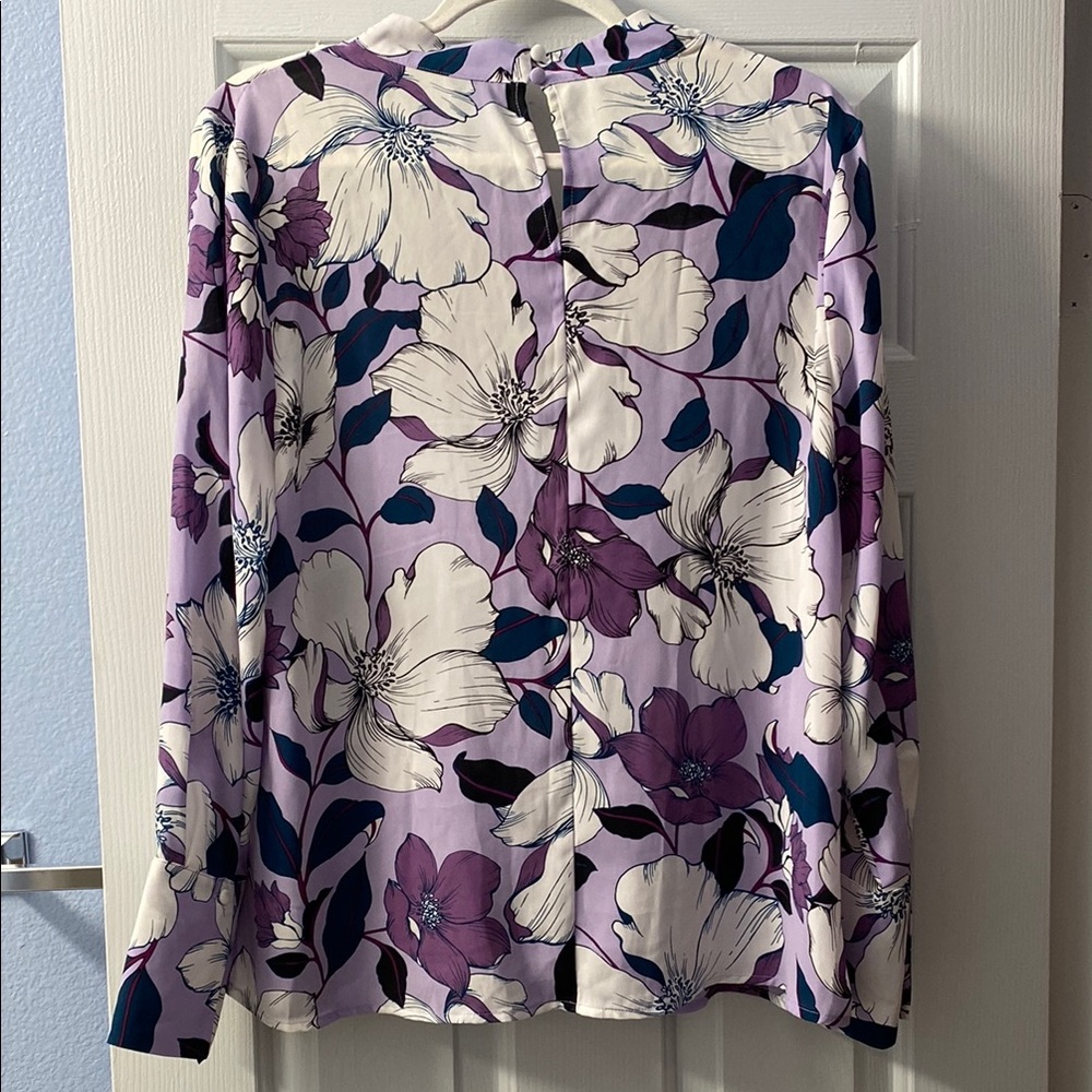 Floral Women's Worthington Top - Purple and White - Picture 6 of 9